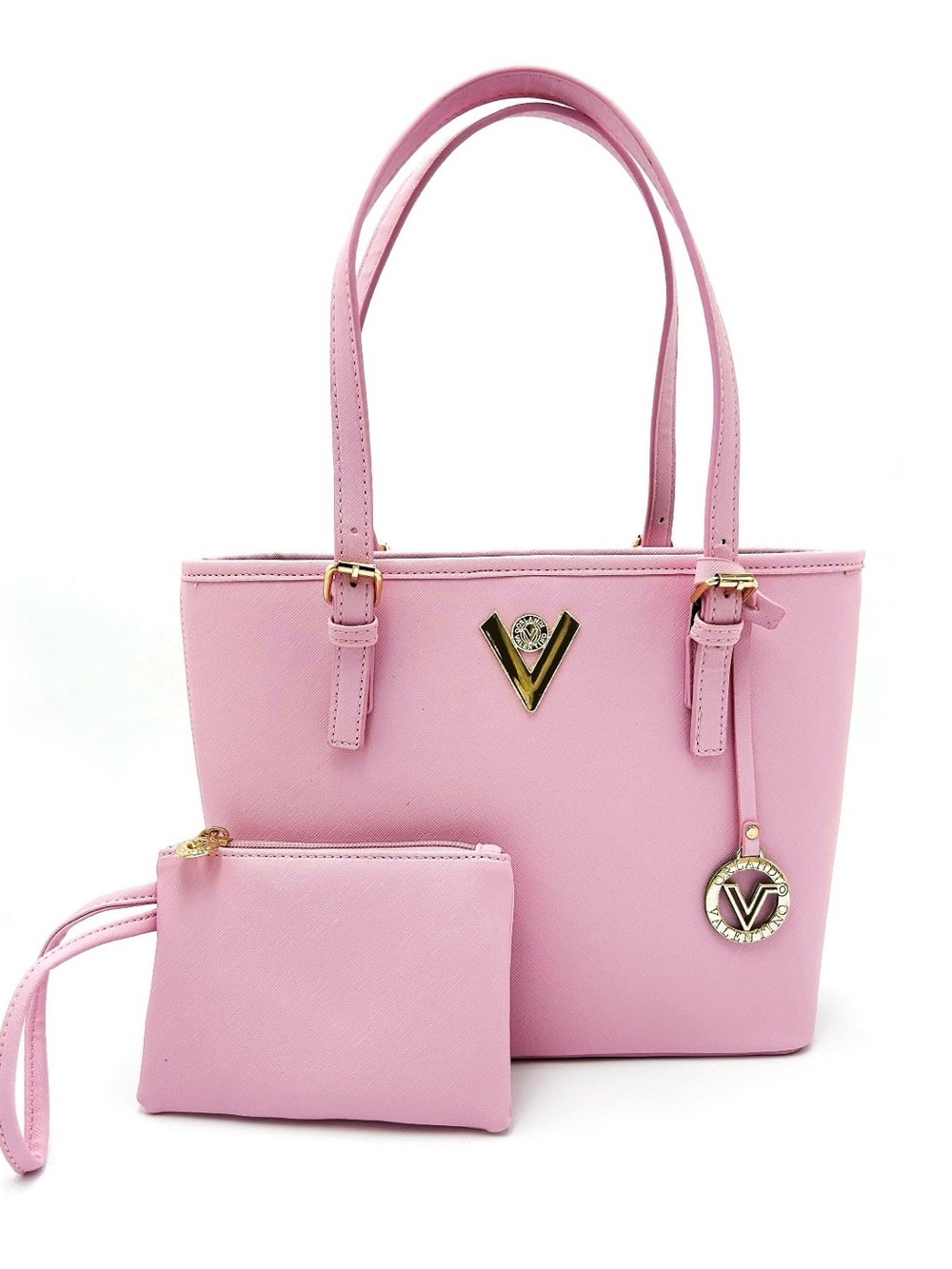 Valentino Orlandi Pink Tote with Matching Wristlet